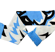 Шарф муж. трикотажный белый "Зубр молния"(5652)